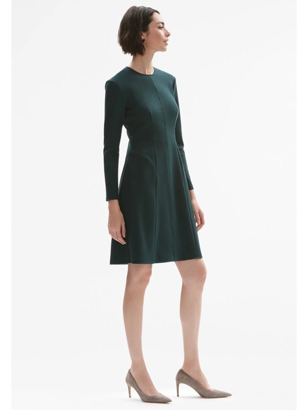 M.M. LaFleur The Ellis Dress - Textured Ponte, in Rainforest Sz 10
